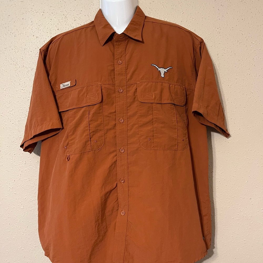 Sz XXL Chiliwear UT Longhorns Vented Fishing Shirt Burnt Orange